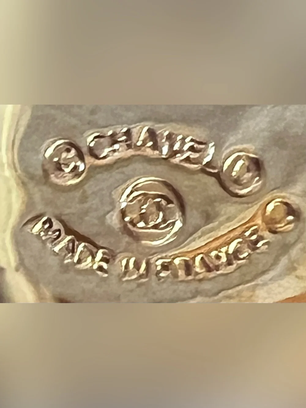 CHANEL Gold-Tone Pendant only. Gold with Black Enamel CC Motif